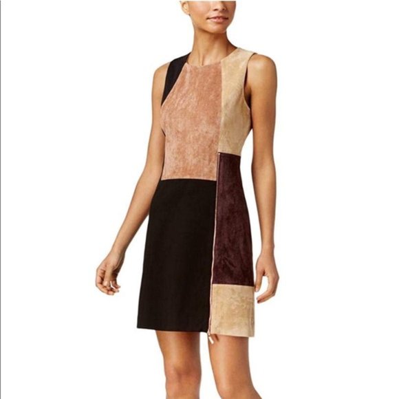 Ivanka Trump Dresses & Skirts - IVANKA TRUMP | Faux Suede Color Block Shift Dress